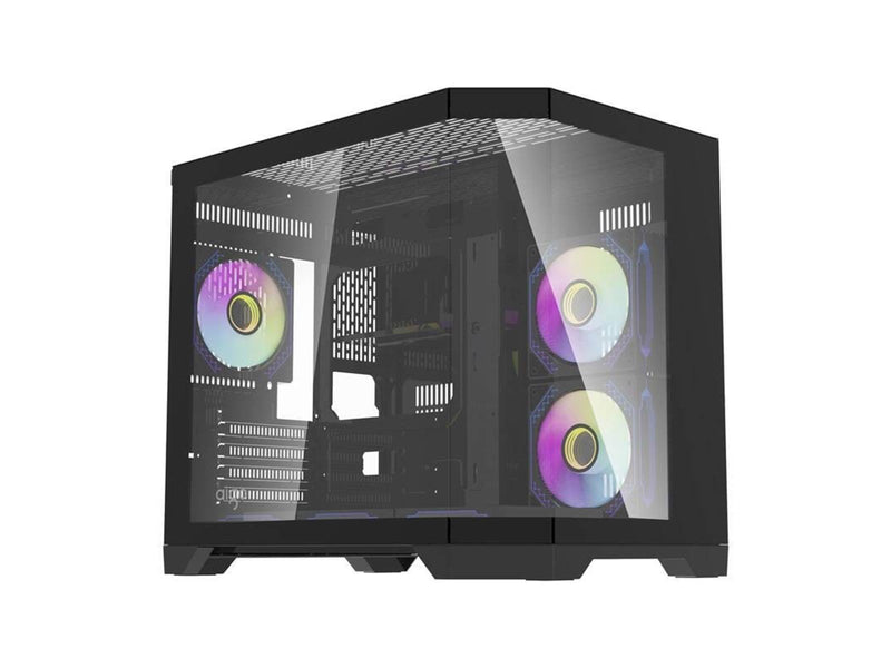 Darkflash FT418 computer case + 6 aRGB fans (black) - Gehäuse - Minitower - Schwarz