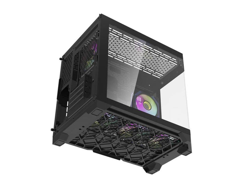 Darkflash FT418 computer case + 6 aRGB fans (black) - Gehäuse - Minitower - Schwarz