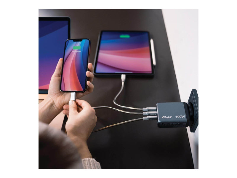 Verbatim power adapter - GaN - 3 x USB-C USB - 100 Watt