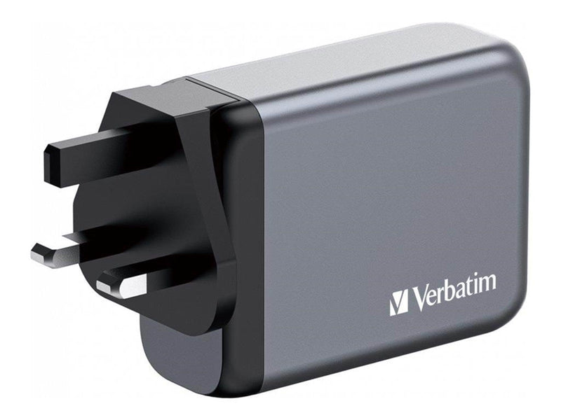 Verbatim power adapter - GaN - 3 x USB-C USB - 100 Watt