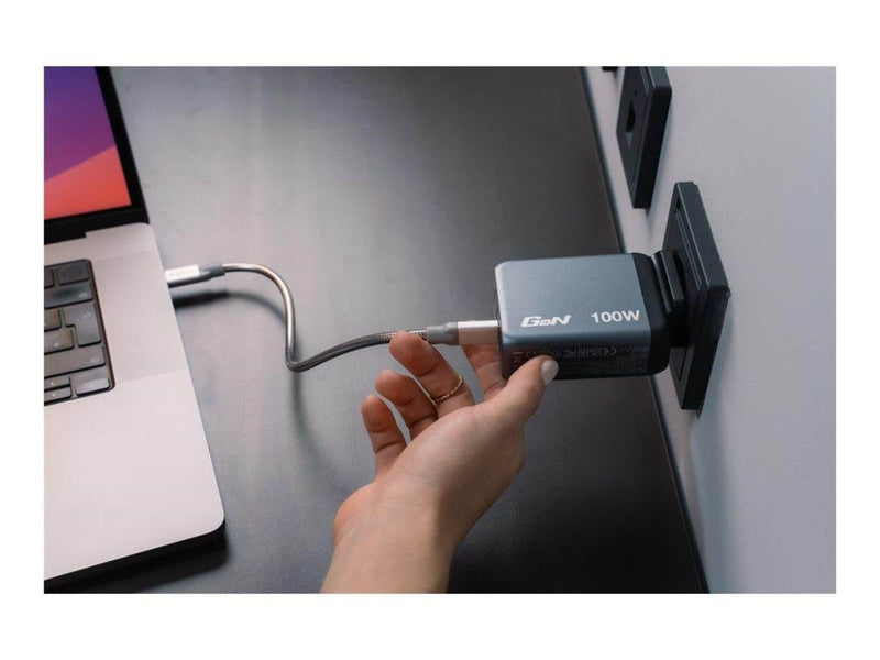 Verbatim power adapter - GaN - 3 x USB-C USB - 100 Watt