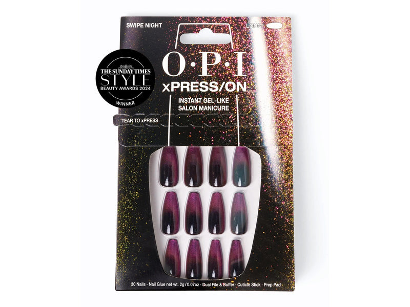 OPI Xpress/On Nail Art - Swipe Night