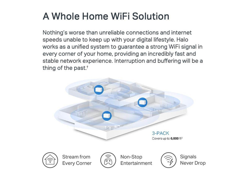 MERCUSYS Halo H70X (3-Pack) AX1800 Whole Home Mesh WiFi 6 System - Mesh router Wi-Fi 6