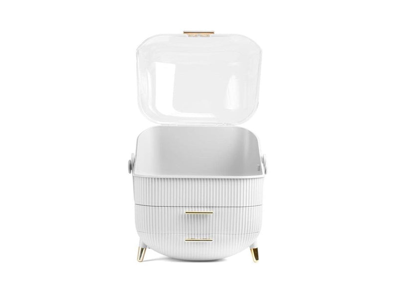 Gillian Jones - Large organizer with handle and 2 drawers - White - Large