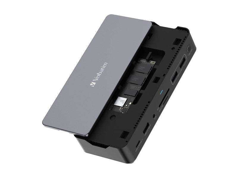 Verbatim Pro - docking station - USB-C - 2 x HDMI DP - 1GbE - SSD 256 GB
