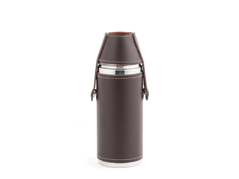 Kikkerland Camping Leather Flask Set