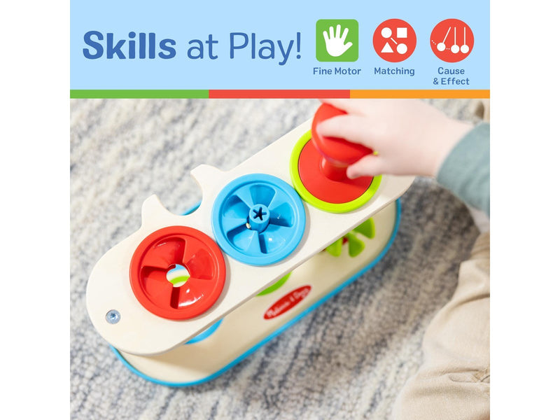Melissa & Doug Match & Push Spinning Tops