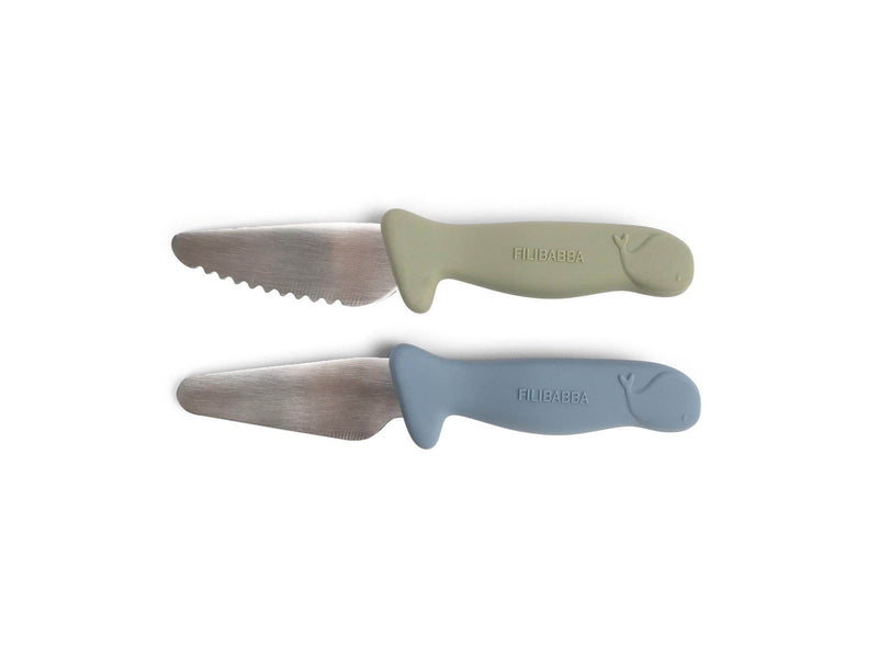 Filibabba Kochmesser für Kinder - 2er Pack - Powder Blue + Green