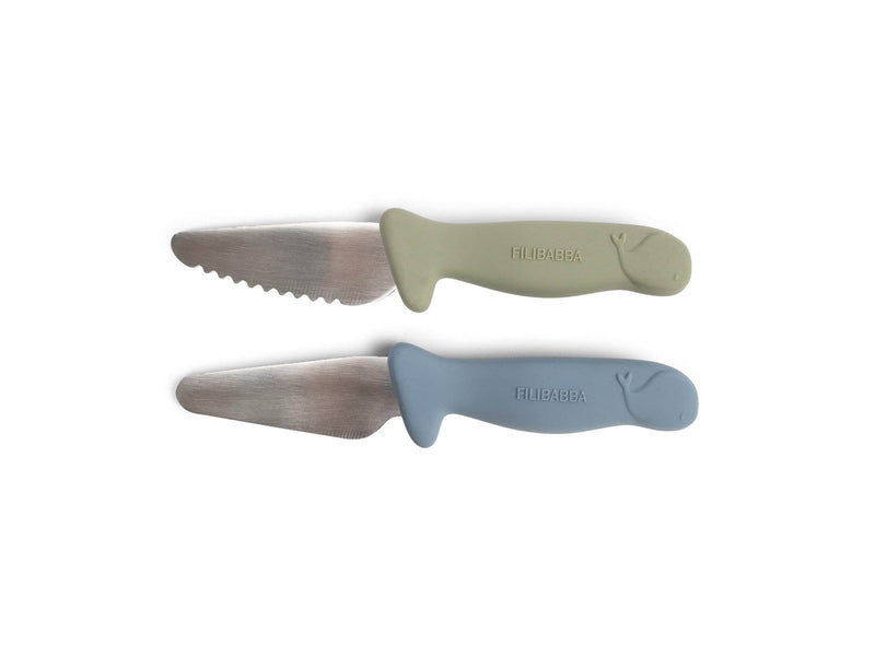 Filibabba Kochmesser für Kinder - 2er Pack - Powder Blue + Green