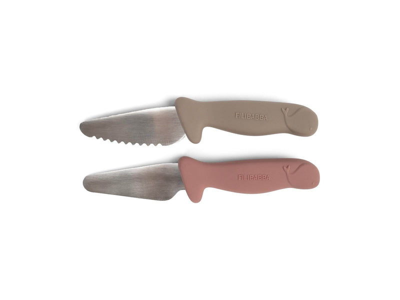 Filibabba Kochmesser für Kinder - 2er Pack - Warm Grey + Rose