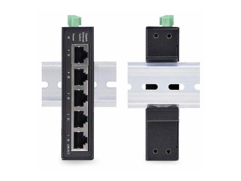 StarTech.com 5-Port Unmanaged Industrial Ethernet Switch - IP30 - TAA - switch - 5 ports - unmanaged - TAA Compliant