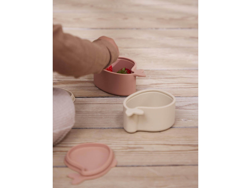 Filibabba Set mit 2 kleinen Brotdosen - Christian der Wal - Blush