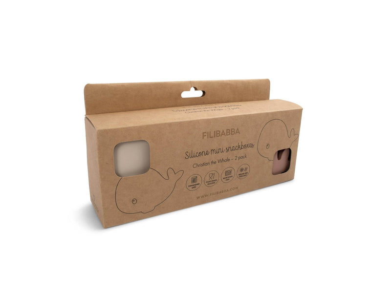 Filibabba Set mit 2 kleinen Brotdosen - Christian der Wal - Blush