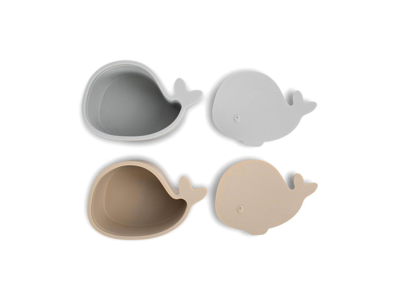 Filibabba Set mit 2 kleinen Brotdosen - Christian der Wal - Pearl Blue