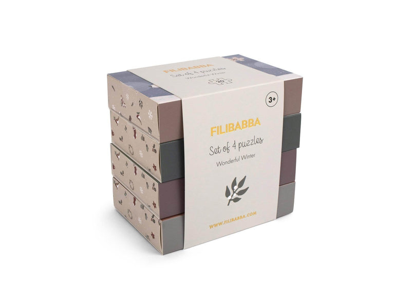 Filibabba Set mit 4 Puzzles - Wonderful Winter