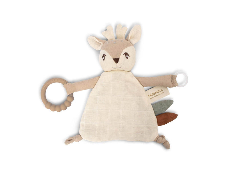 Filibabba Schnuffeltuch mit Beißring - Rehkitz Fawn