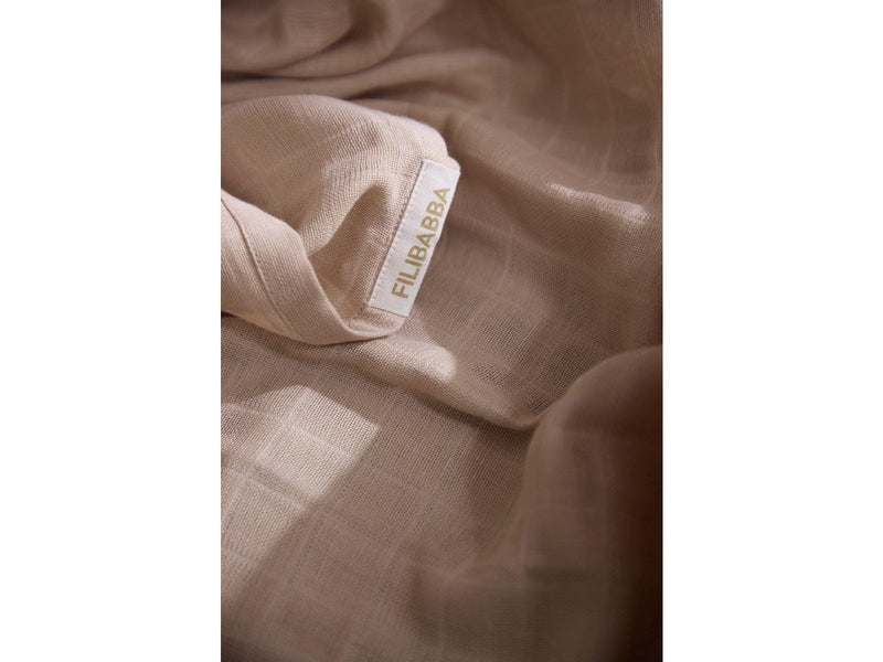 Filibabba Musselin Pucktuch 120x120 cm GOTS - Warm Grey