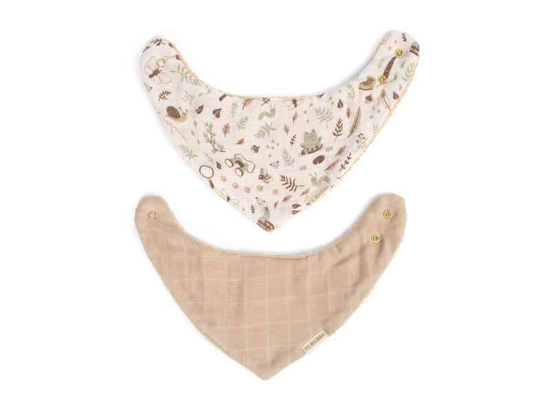 Filibabba Bandana-Lätzchen 2er-Pack GOTS - Little Wonders + Warm Grey