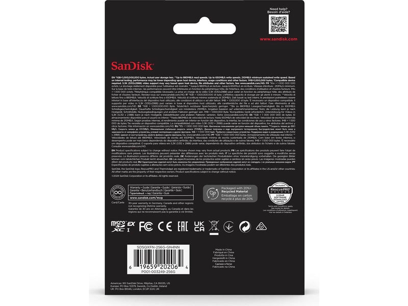 SanDisk microSD Express - 880MB/s - 256GB