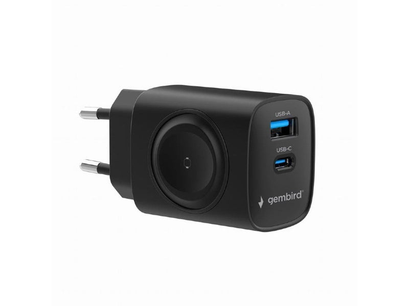 Gembird 2-in-1 20W Apple Watch + phone fast charger - Black