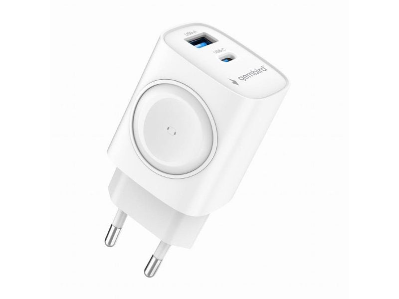 Gembird 2-in-1 20W Apple Watch + phone fast charger - White