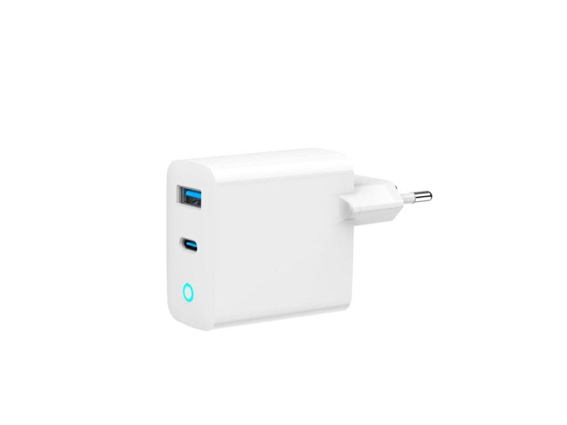 Gembird Universal GaN USB charger with LED QC 3.0 & PD 65W 2-port - White