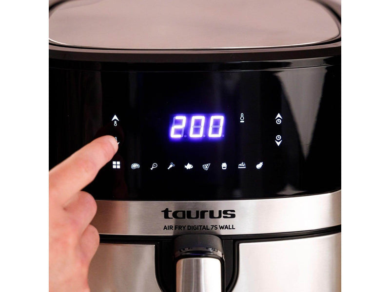 Taurus Air Fry Digital 7S Wall Single 6.5 L Stand-alone 1600 W Hot Air Fryer - Black/Stainless Steel
