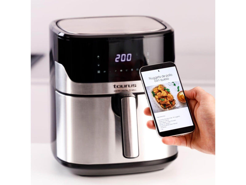 Taurus Air Fry Digital 7S Wall Single 6.5 L Stand-alone 1600 W Hot Air Fryer - Black/Stainless Steel