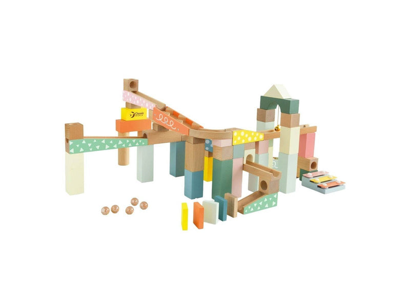 Classic World Wooden Marble Run Construction Set 62pcs.