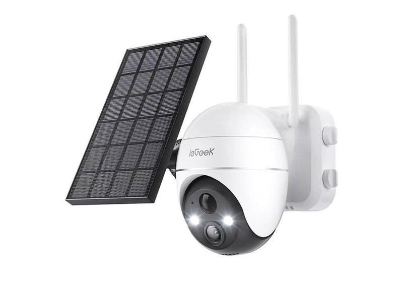 ieGeek Wireless 5MP WiFi outdoor camera ZS-GX4S white with solar panel