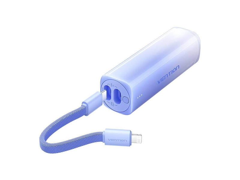 Vention Powerbank 5000mAh FHWL0 20W + USB-C to lightning cable (blue) Powerbank (Akku) - Purple - 5000 mAh