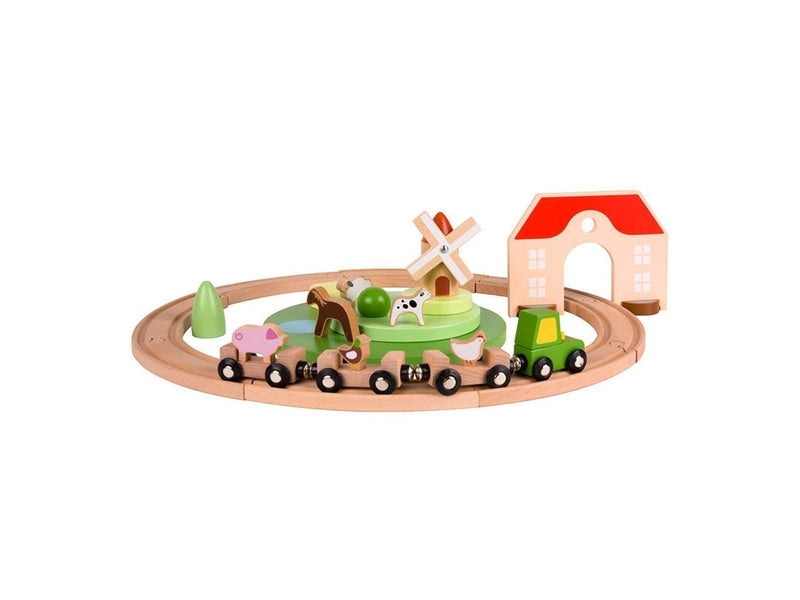 Classic World Wooden Farm Train Playset 28pcs.