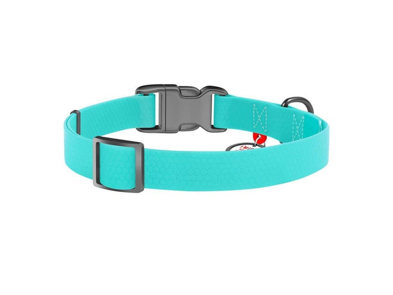 Waudog Waterproof glowing dog collar with QR passport 40 mm wide 46-70 cm long
