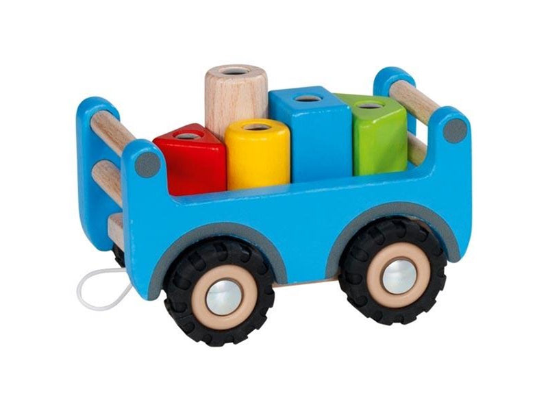Goki Wooden Tow Truck with Trailer