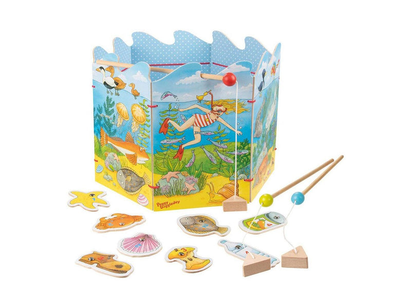 Goki Wooden Fishing Game Peggy Diggledey 16 pcs.