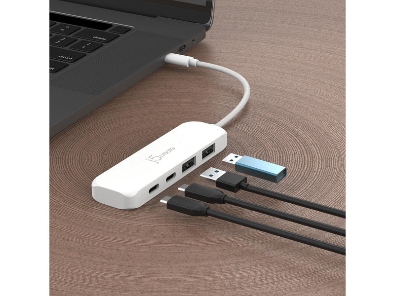 j5create 4-Port USB Hub USB-Hubs - 4 - Weiß
