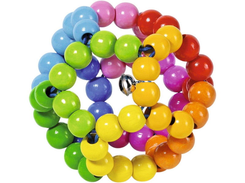 Goki Wooden Gripping Ring Ball Rainbow
