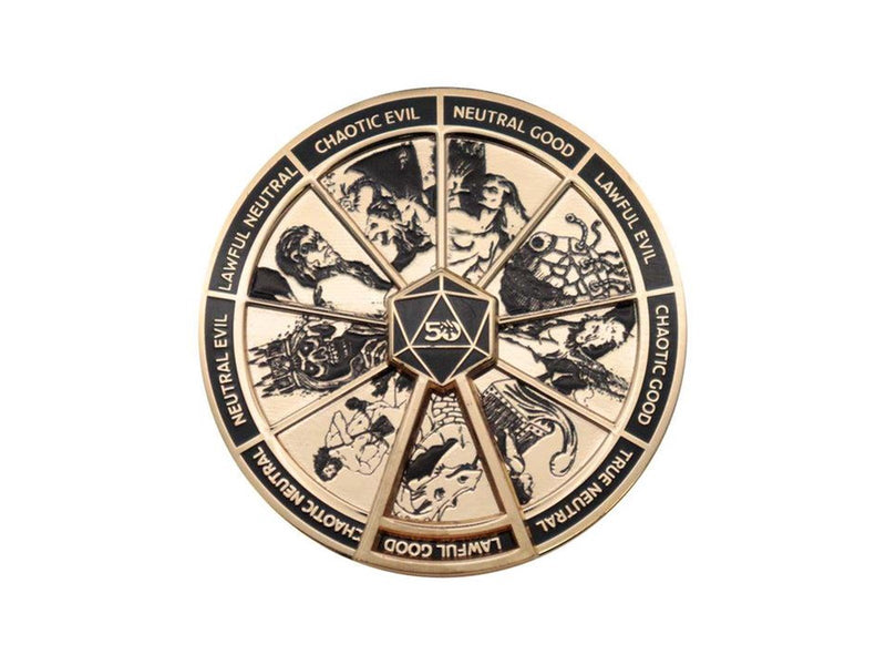 FaNaTtik - Dungeons & Dragons 50th Anniversary Antique Gold Spinner - Pin / Button