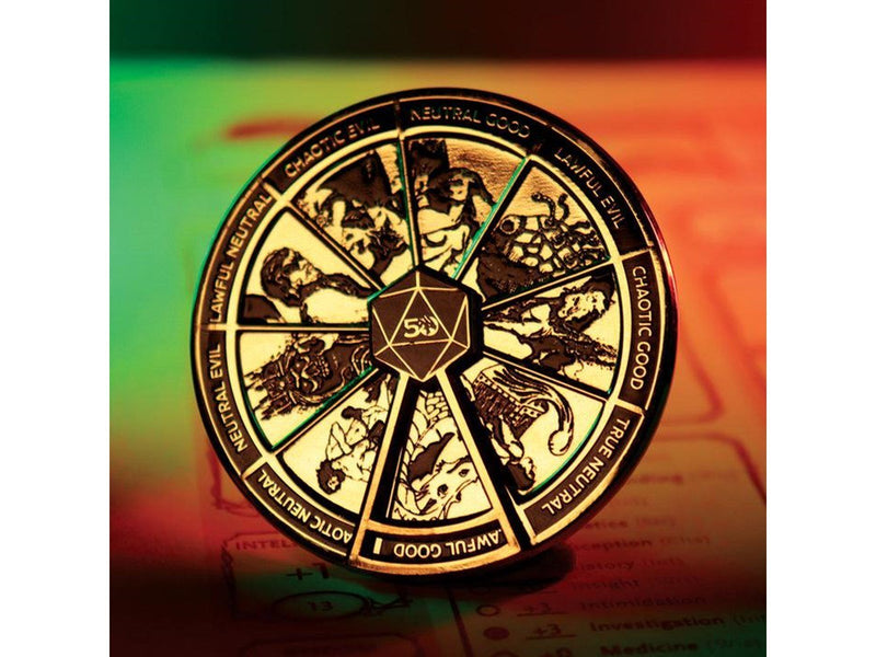 FaNaTtik - Dungeons & Dragons 50th Anniversary Antique Gold Spinner - Pin / Button