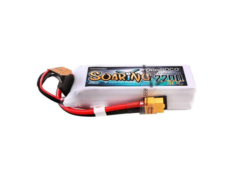 Gens ace &Tattu G-Tech Soaring 2200mAh 14.8V 30C 4S1P Lipo Battery Pack with XT60 plug