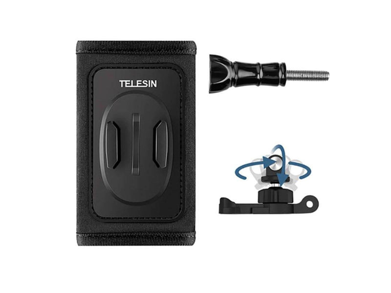 TELESIN backpack strap mount kit with 360° J-hook mount for sports cameras (GP-BPM-005)