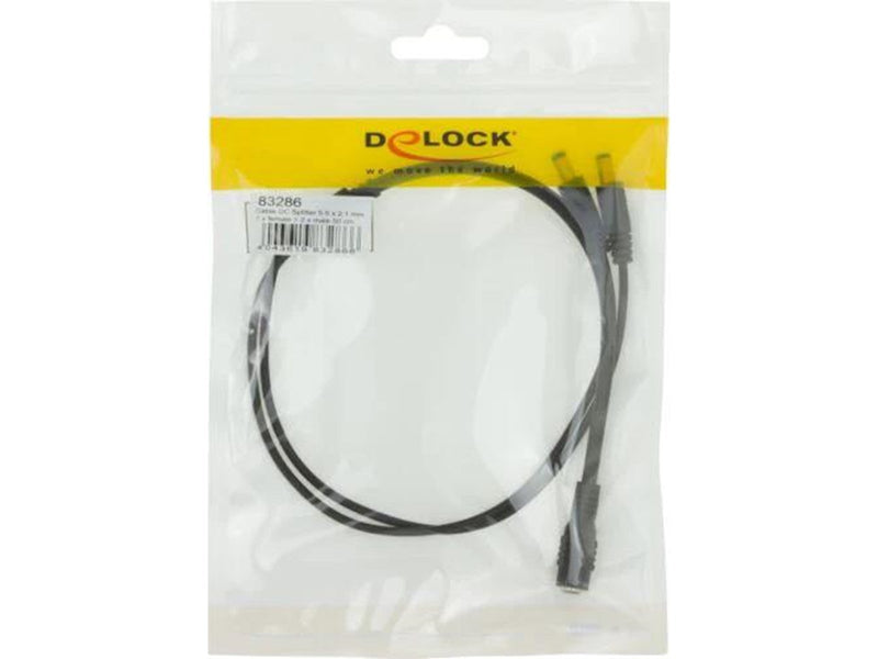 DeLOCK - Power Splitter - DC Jack 5.5 x 2.1 mm to DC Jack 5.5 x 2.1 mm - 50 cm