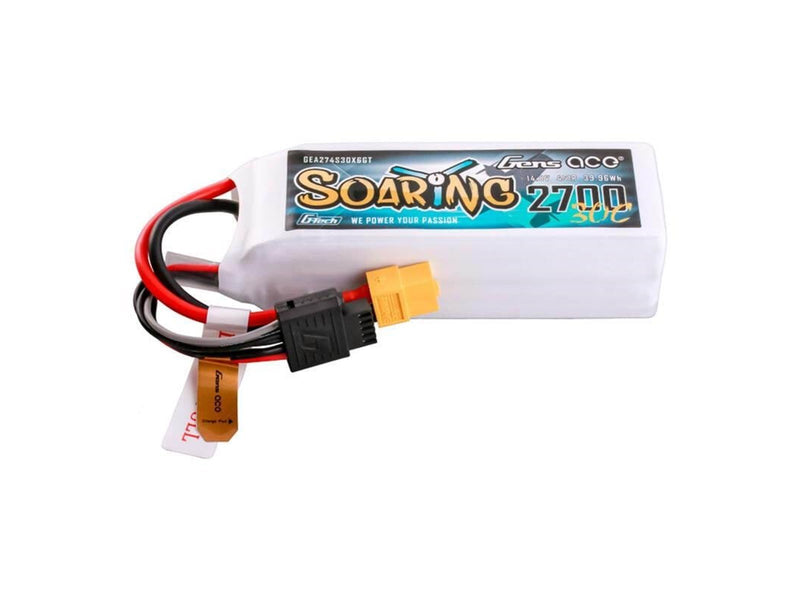 Gens ace &Tattu G-Tech Soaring 2700mAh 14.8V 30C 4S1P LiPo XT60