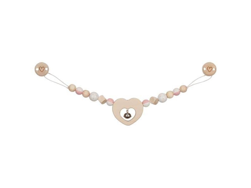 Goki Wooden Stroller Chain Heart with Clips