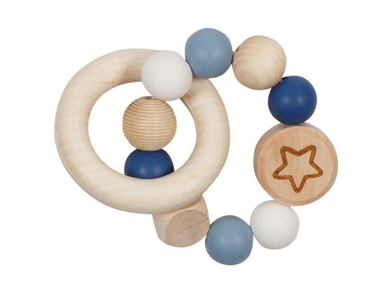 Goki Wooden Gripping Ring Star Blue