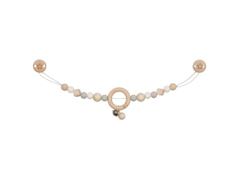 Goki Wooden Stroller Chain Star Gray with Clips