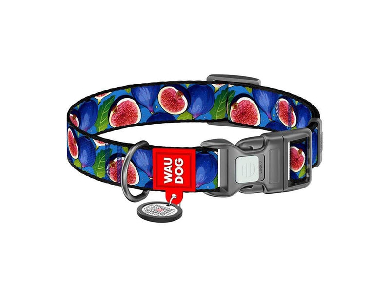 Waudog "Fig" nylon dog collar with QR code size XL