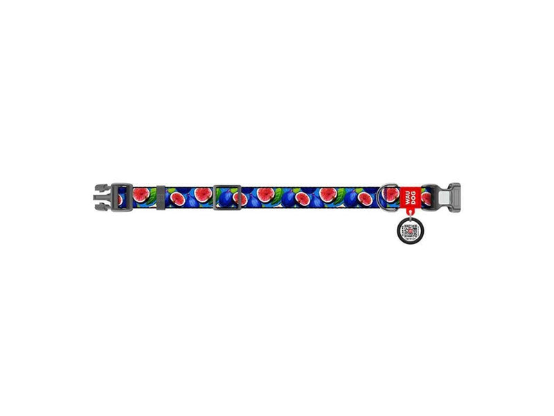 Waudog "Fig" nylon dog collar with QR code size XL