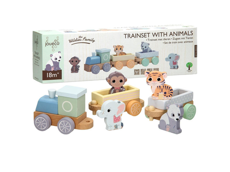Joueco Wooden Train Wild Animals