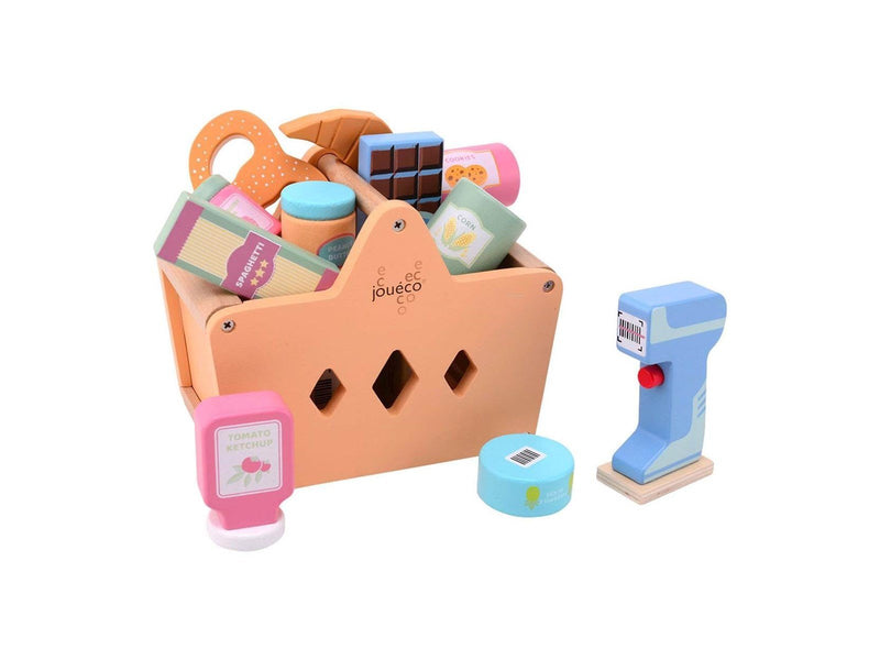 Joueco Filled Wooden Shopping Basket